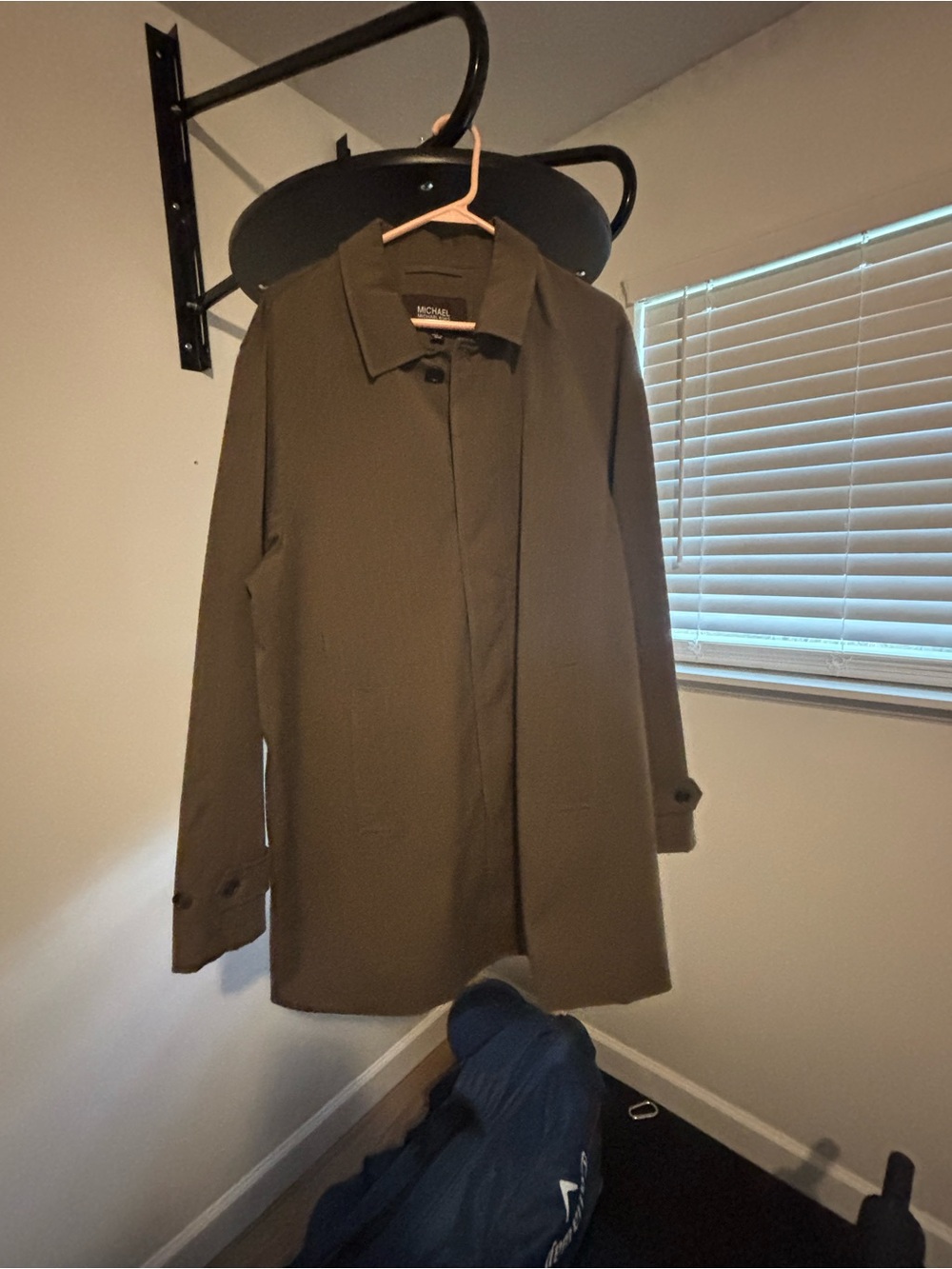 Michael Kors Olive Green Single-Breasted Trench Jacket